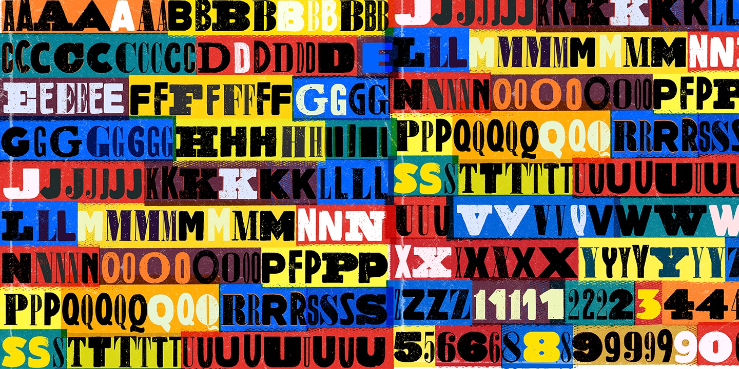 Wood Type Collection BANGER Font preview